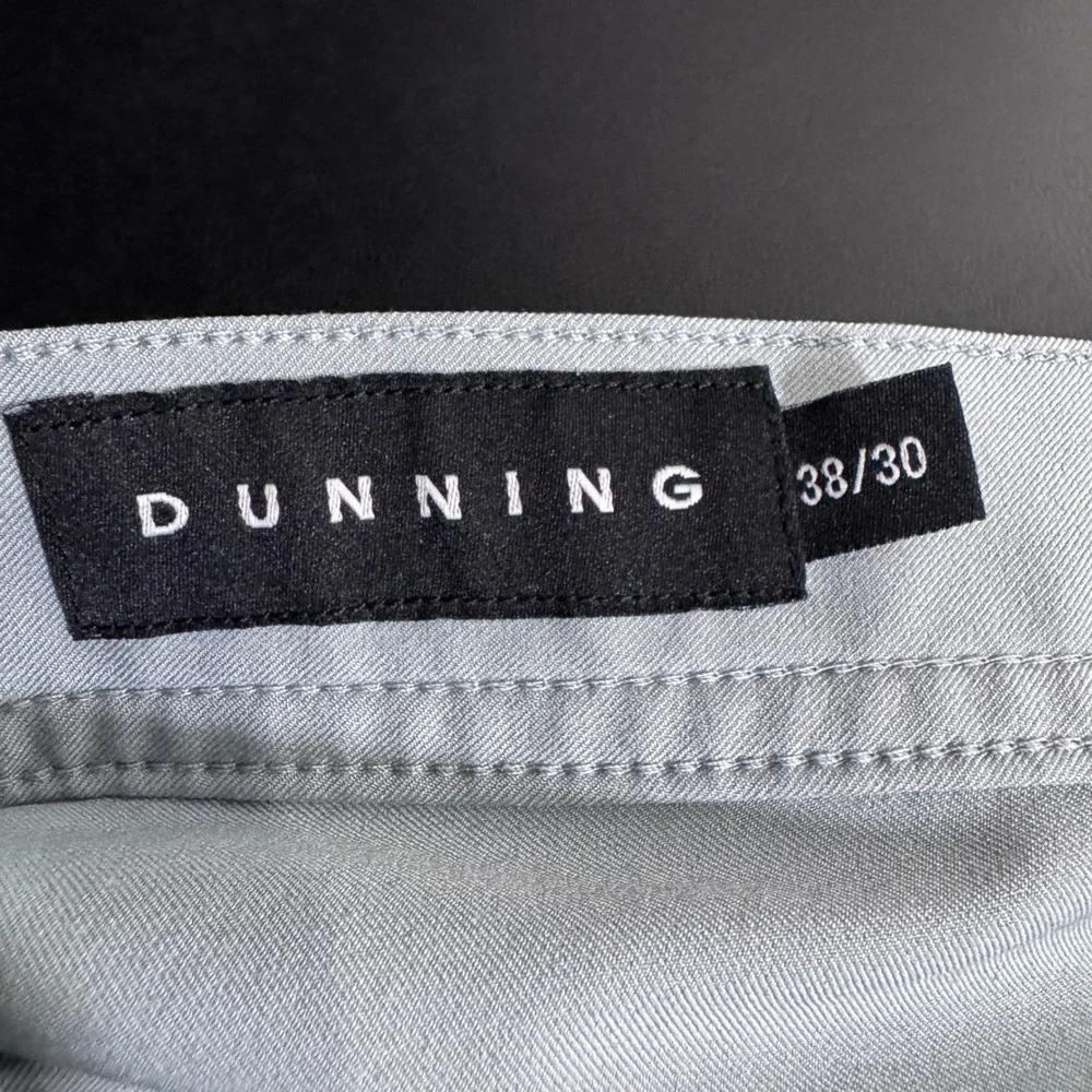 DUNNING‎ Mens 38x30 Golf Pants Gray Polyester Spandex Flat Front Performance